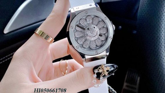 Đồng hồ Nữ Hublot Big Bang dây cao su mặt hoa hướng dương 37mm