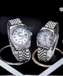 Đồng Hồ Nam Nữ Rolex DATEJUST máy Pin Nhật dây thép không gỉ cao cấp