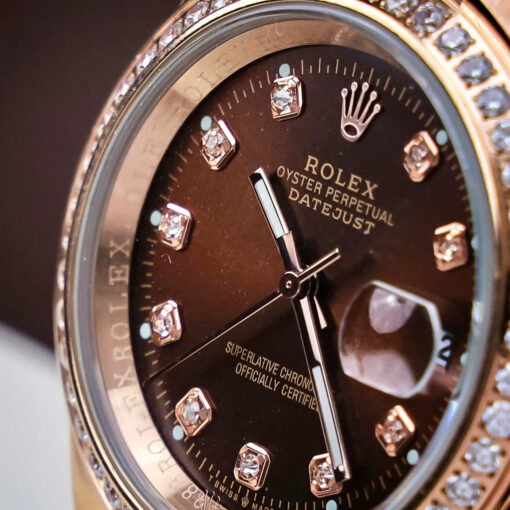 Đồng Hồ Cặp Rolex Oyster DATEJUST dây vàng mặt nâu pin Nhật cao cấp