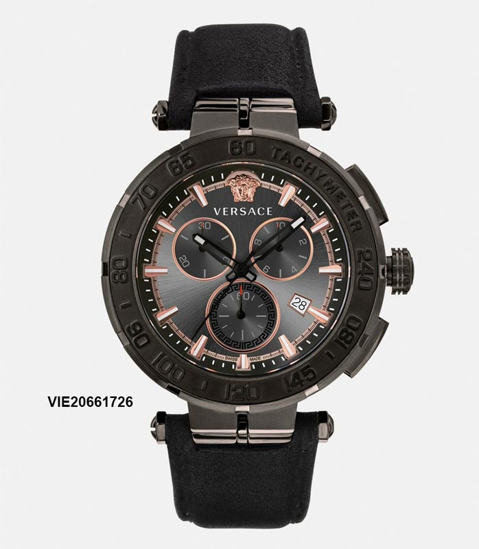 Đồng hồ Nam Versace Greca Chronograph Leather dây da cao cấp