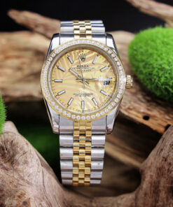 Đồng hồ Rolex Nam Datejust dây demi mặt vàng máy Pin Nhật 36mm