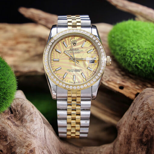 Đồng hồ Rolex Nam Datejust dây demi mặt vàng máy Pin Nhật 36mm