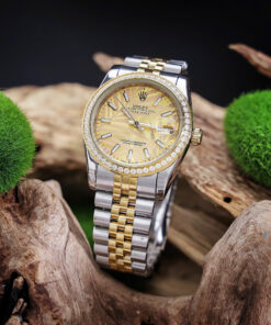 Đồng hồ Rolex Nam Datejust dây demi mặt vàng máy Pin Nhật 36mm