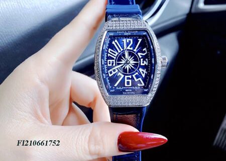 Đồng hồ nữ Franck muller V32 Stell Custom cao cấp màu xanh