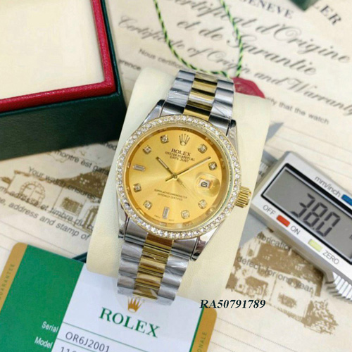 đồng hồ rolex nam Oyster pin demi mặt vàng giá rẻ