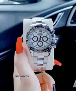 Đồng hồ nam Rolex Daytona Automatic Nhật màu bạc mặt trắng