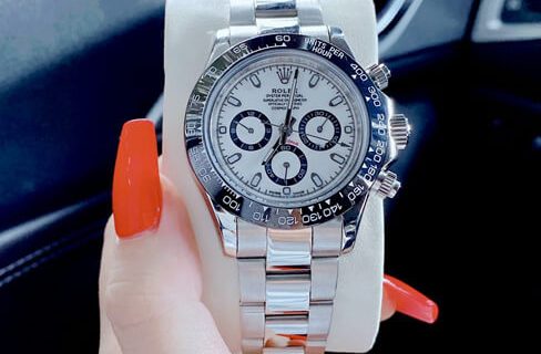 Đồng hồ nam Rolex Daytona Automatic Nhật màu bạc mặt trắng