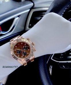 Đồng hồ nam Rolex Daytona Automatic Nhật rose gold mặt nâu