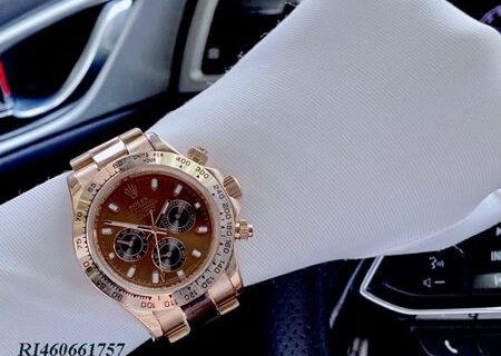 Đồng hồ nam Rolex Daytona Automatic Nhật rose gold mặt nâu