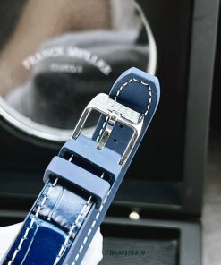 Đồng hồ nữ Franck Muller V32 ABF máy Thụy Sĩ viền đá dây xanh dương siêu cấp