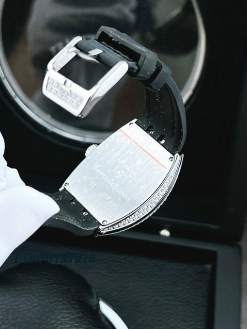 Đồng hồ nữ Franck Muller V32 ABF máy Thụy Sĩ viền đá dây đen siêu cấp