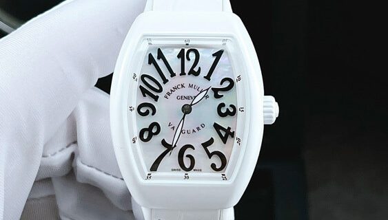 Đồng hồ nữ Franck Muller V32 ABF máy Thụy Sĩ viền trơn siêu cấp dây trắng