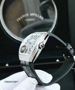 Đồng hồ nữ Franck Muller V32 ABF máy Thụy Sĩ dây da đen mặt full đá