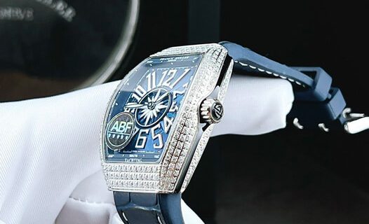 Đồng hồ nữ Franck Muller V32 ABF máy Thụy Sĩ dây da xanh siêu cấp
