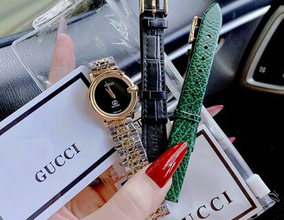 Đồng hồ nữ Gucci lady dây thép không gỉ máy Nhật tặng kèm 2 dây da