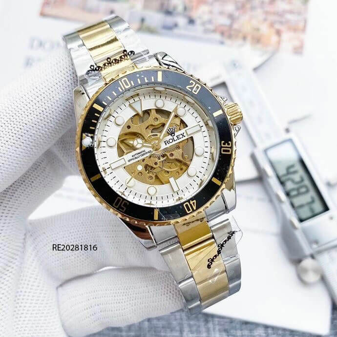 Đồng hồ Rolex nam cơ lộ máy dây thép giá rẻ