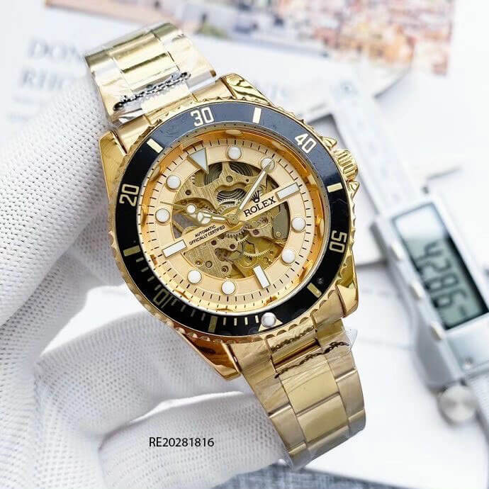 Đồng hồ Rolex nam cơ lộ máy dây thép giá rẻ