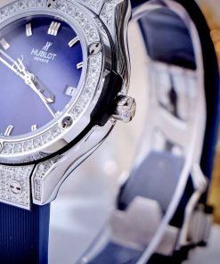 Đồng hồ Hublot Nữ Bigbang viền bạc full đá dây cao su cao cấp