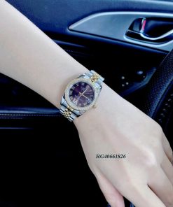 Đồng hồ nữ Rolex Lady Datejust mặt nâu số đính đá cao cấp
