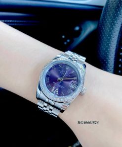 Đồng hồ nữ Rolex Lady Datejust mặt xanh số đính đá cao cấp