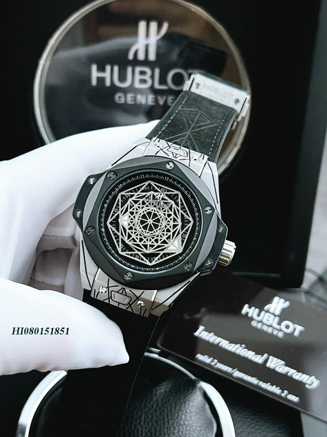 Đồng hồ đeo tay Hublot Nam Classic Big Bang Sang Bleu mặt đen cao cấp