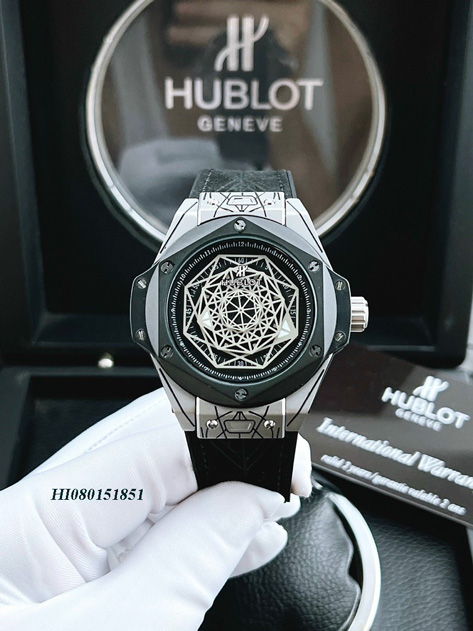 Đồng hồ đeo tay Hublot Nam Classic Big Bang Sang Bleu mặt đen cao cấp