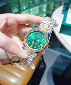 Đồng Hồ Rolex Nữ Nam dây demi gold máy pin Nhật cao cấp