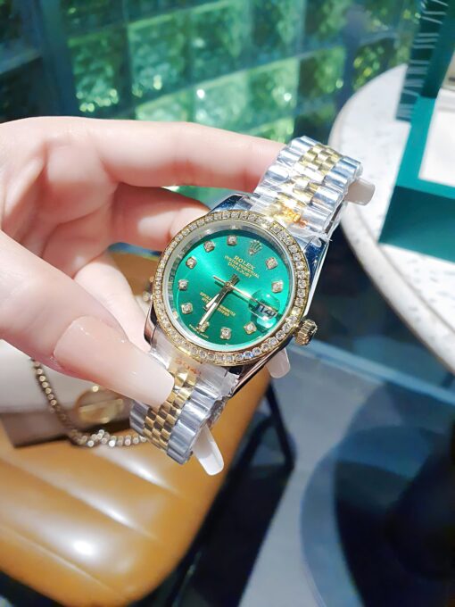 Đồng Hồ Rolex Nữ Nam dây demi gold máy pin Nhật cao cấp