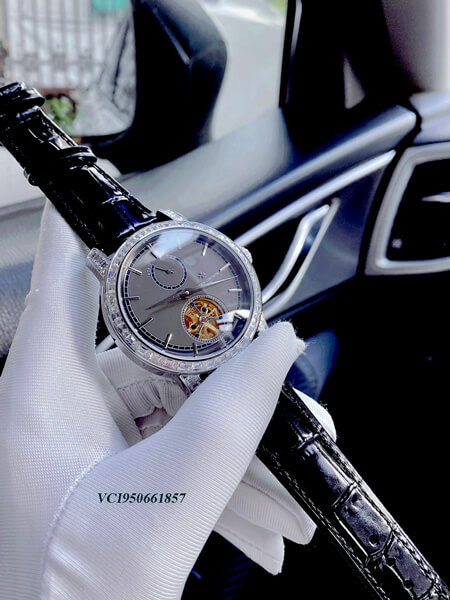 Đồng hồ nam Vacheron Constantin Patrimony automatic viền đá mặt xám cao cấp