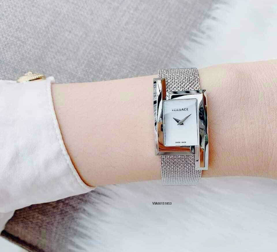 Đồng hồ Versace Greca Icon nữ mặt vuông dây thép không gỉ