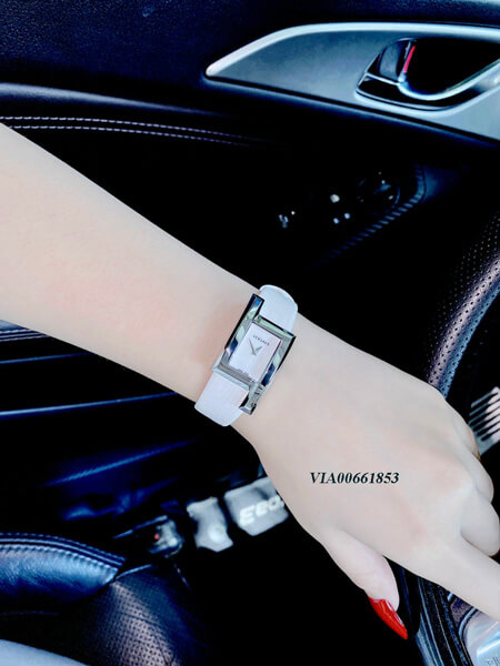 Đồng hồ Versace Greca Icon nữ mặt vuông dây da màu trắng cao cấp