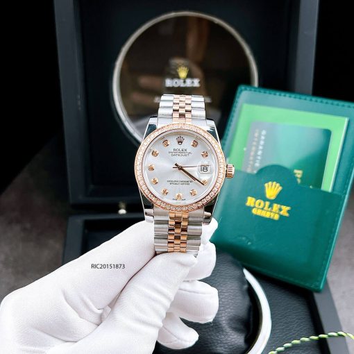 Đồng hồ Rolex DateJust máy cơ đính đá mạ vàng cao cấp