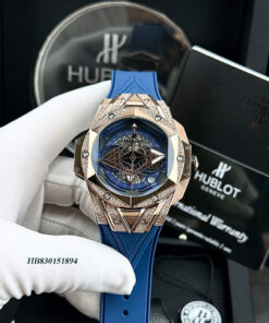 đồng hồ hublot nam cơ Big Bang Bleu II xanh cao cấp