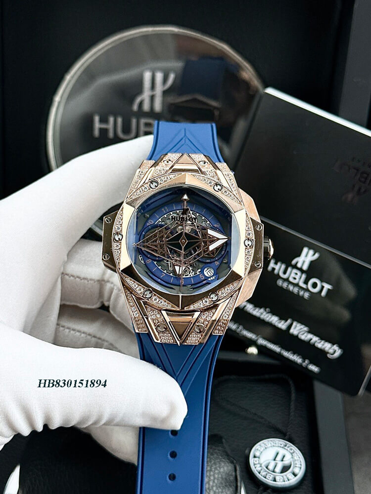 đồng hồ hublot nam cơ Big Bang Bleu II xanh cao cấp