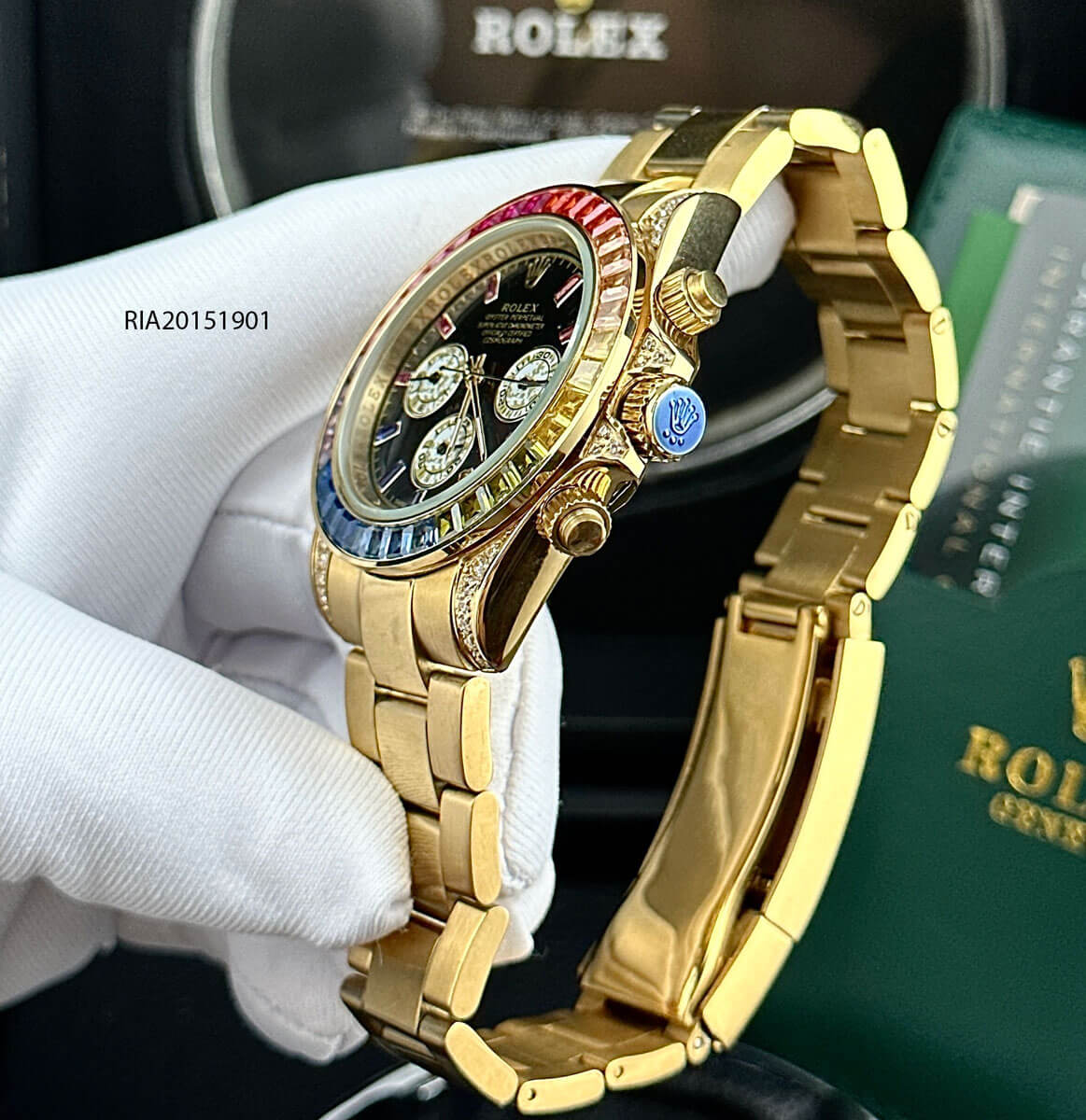Đồng hồ Rolex Cosmograph Daytona 116598RBOW Vàng mặt đen