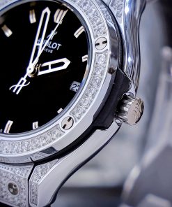 Đồng hồ Hublot genever chronograph 582888 Nữ cao cấp full viền bạc