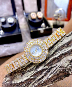 Đồng hồ Royal Crown nữ dây đá viền đá vàng xoàn Mỹ cao cấp