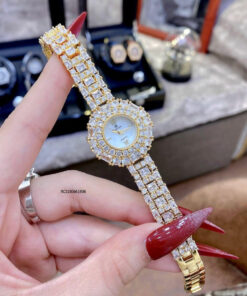Đồng hồ Royal Crown nữ dây đá viền đá vàng xoàn Mỹ cao cấp