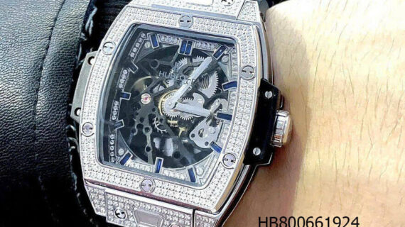Đồng hồ đeo tay Hublot Nam Cơ Big Bang đính đá viền bạc cao cấp