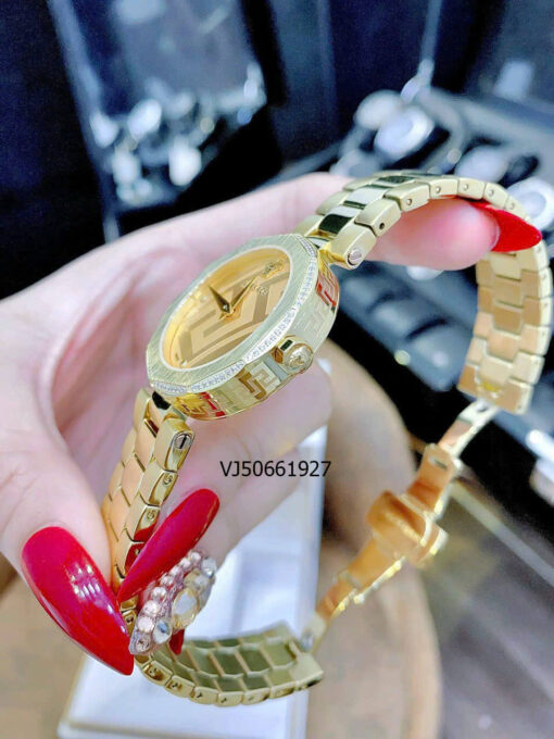 Đồng hồ Versace Ladies Idya Nữ dây thép không gỉ vàng mặt vàng cao cấp