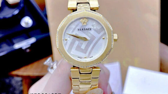Đồng hồ Versace Ladies Idya Nữ dây thép không gỉ vàng mặt trắng cao cấp