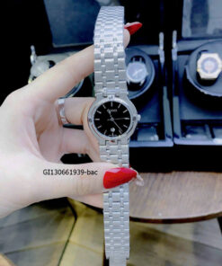 Đồng hồ Nữ Gucci Lady Quarzt Nhật thép không gỉ màu bạc mặt đen