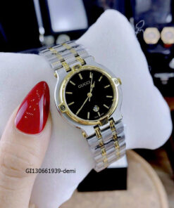 Đồng hồ Nữ Gucci Lady Quarzt Nhật thép không gỉ màu demi mặt đen