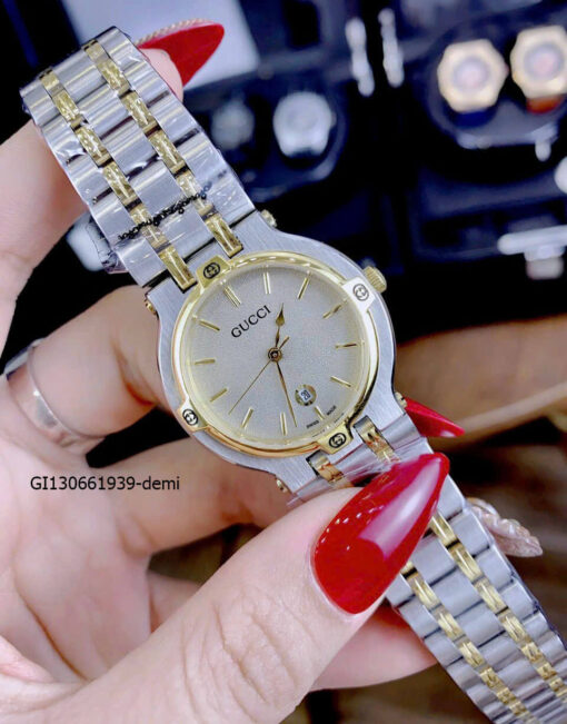 Đồng hồ Nữ Gucci Lady Quarzt Nhật thép không gỉ màu demi mặt nhám