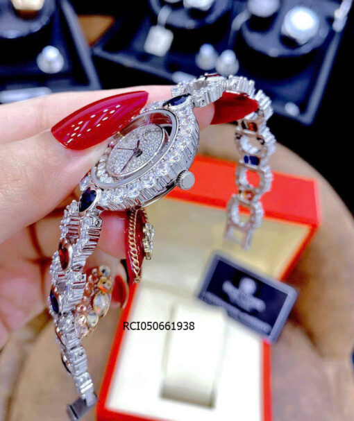 Đồng hồ Nữ Royal Crown đính đá dây đính hình trái tim nhiều màu