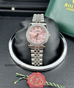 Đồng hồ Rolex DateJust nữ máy cơ dây thép không gỉ 31mm bạc mặt hồng cao cấp