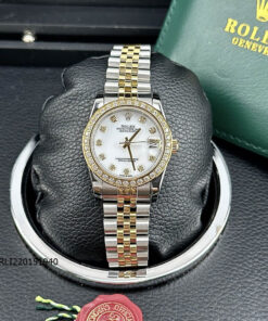 Đồng hồ Rolex DateJust nữ máy cơ dây thép không gỉ 31mm demi mặt trắng cao cấp