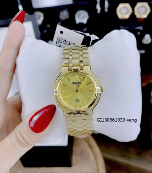 Đồng hồ Nữ Gucci Lady Quarzt Nhật thép không gỉ màu vàng mặt vàng