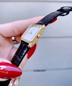Đồng hồ nữ Chopard LEATHER máy original Japan mặt vuông dây da đen cao cấp