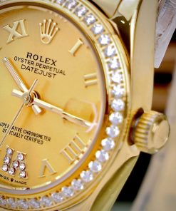 Đồng Hồ Nữ Rolex ROLEX DATEJUST dây president 3 mắc viền đá cao cấp